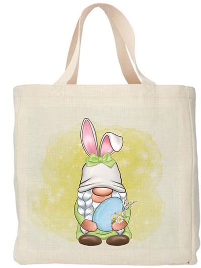 Shopper - Tote bag - Boodschappentas | Easter Gnome - Egg - Paasei | Duurzaam - Linnenlook - 48x38cm