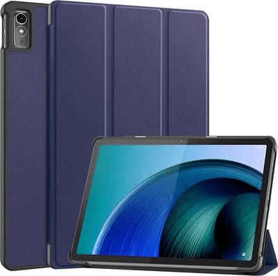 Hoesje - Geschikt voor Lenovo Tab M10 5G - Dun & Stevig - Hardcover Book Case - Trifold Bookcase Hoes - Hard Cover - Tablethoes - Donkerblauw