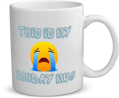 Akyol - this is my monday mug koffiemok - theemok - Quotes - maandag - dit is mijn maandag mok - verjaardagscadeau - kado - gift - geschenk - huil emoji - 350 ML inhoud
