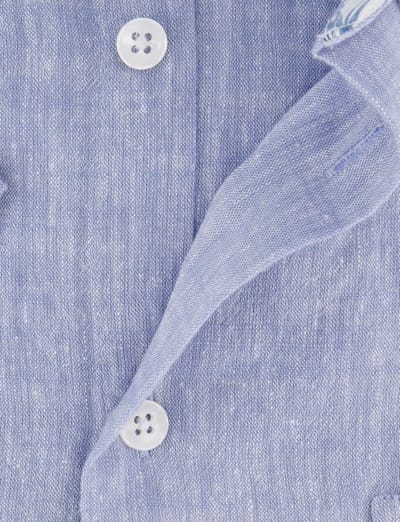 Ledub overhemd korte mouw blauw