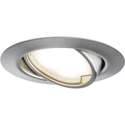 LED-inbouwlamp Base Coin Enkele lamp zwenkbaar rond 90 mm 20° Coin 5W 370lm 230V 3000K Staal geborsteld