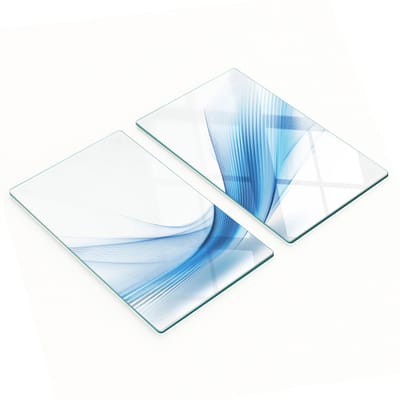 Duurzame en stijlvolle glazen borden met abstract strepenpatroon 2x30x52 cm