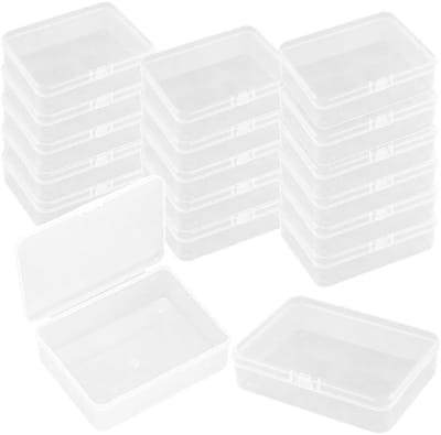18-delige Plastic Doosjes voor Kralen en Knutselmateriaal, Duidelijke Opbergdozen met Scharnierdeksel voor Sieraden en Hobbyprojecten (75*51*20mm)