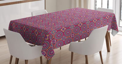 ABAKUHAUS Tafellaken – Ethnisch Motief – 140×240 cm – Multicolor, Wasbaar