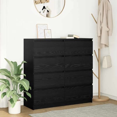 vidaXL - Dressoir - 100x35x99 - cm - spaanplaat - zwart - eikenkleurig