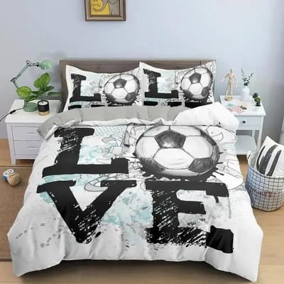 Voetbal Beddengoed Set Printen Kussensloop Dekbedovertrek Voetbal Dekbedovertrekken Hometextiel Queen King Size Sport Thema Dekbedovertrek 70x133cm 2pcs