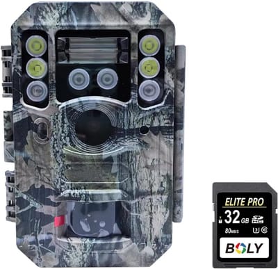 Wildcamera HD - Buiten Camera - Natuurlijk Leven - Tri-Flash Technologie - 32 Meter Bereik - Camouflage