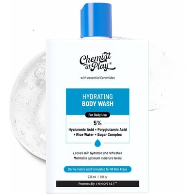 Chemist At Play Hydraterende Douchegel Voor Droge Huid | Hyaluronzuur Winter Douchegel voor Intense Hydratatie | Vermindert Schilfers & Jeuk | Polyglutamaten blue