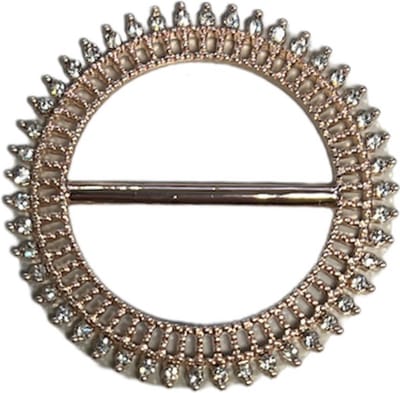 Fako Bijoux - Sjaalklem - Ring Met Strass - 45mm - Rosé Goudkleurig