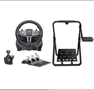 PXN - Sim Racing Starterspack - V9 Gen 2 & A9 - Racestuur - Pedalen & Shifter - Wheelstand - Geschikt voor PS4 / PS3 / PC / Switch / XBOX X/S - 900 / 270 graden - Inklapbaar - Met APP
