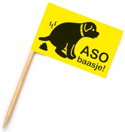 200 x Aso Baasje! Hondenpoep Vlaggetjes Poepvlaggetjes Poepprikkers Vlaggetje Honden Poep Prikkers