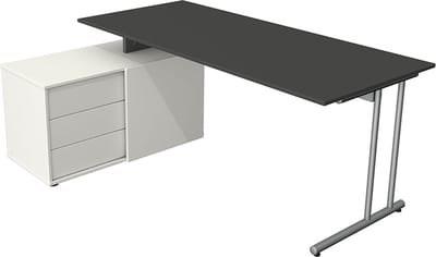 Kerkmann - Bureau Profi antraciet met archiefkast 180x80cm