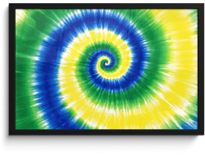 Poster in lijst - Fotolijst 60x40 cm - Posters - Spiraal - Groen - Draaiend - Posterlijst zwart - Decoratie - Wanddecoratie woonkamer - Muurdecoratie slaapkamer