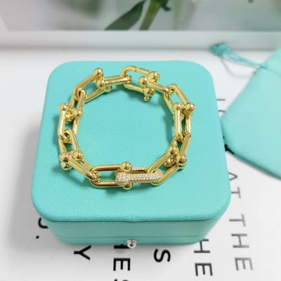 Alledaagse Elegante Armband Spanningzetting 0.3ct Zirkonia Geschikt voor Gevoelige Huid 18cm beige