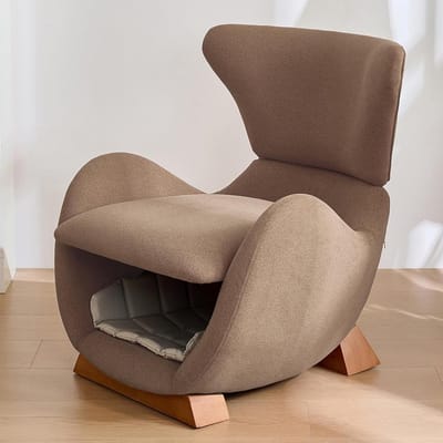 Loungestoel met Huisdierennest - Enkele stoel Fauteuil - Ontspannen Lezen - Geïntegreerd Dierenhol - 66 x 69 x 76 cm