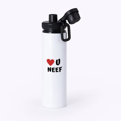 Hacebo® - love u neef waterfles met draaidop zwart - Neef - de liefste neef - verjaardag - cadeautje voor neef - neef artikelen - kado - geschenk - water fles - 850ML