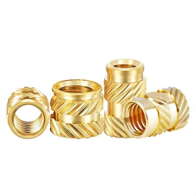 Dailygoods- Schroefdraadinzetstukken 100 Stuks - Messing Kartelmoeren - Roestbescherming - Hoge Hardheid - Voor 3D-Printeronderdelen - Binnendiameter 2 mm - Moeren