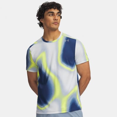 Under Armour Velocity All Over Print T-Shirt - Blauw- Heren, Blauw L