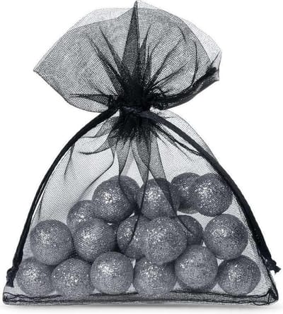 Organza Zakjes 7 x 9 cm | 50 stuk | Zwart | Cadeauzakjes Geschenkzakjes Cadeau Verpakking Geurzakjes Snoepzakjes Bruiloft decoratie