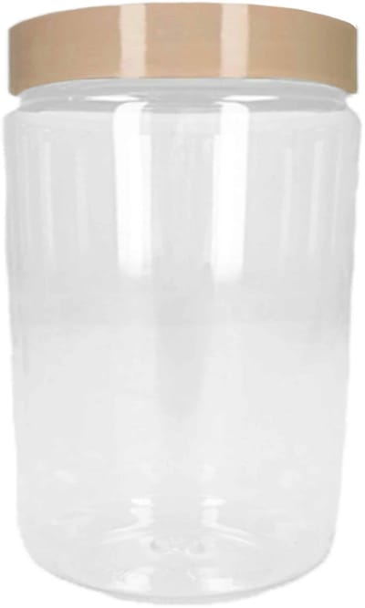 Plasticforte Keuken Voorraadpot - bewaarpot - 450 ml - kunststof - beige - 7 x 13 cm