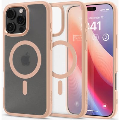 Spigen Ultra Hybrid MagFit - Hoesje Geschikt voor Apple iPhone 16 Pro Max - Compatibel met MagSafe / Qi2 - Back Cover Frost Roze