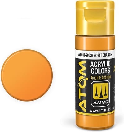 AMMO by Mig Jimenez Hobbyverf Acrylverf - MIG 20026 ATOM - Bright Orange - Acryl - 20ml Verf flesje - 20 ml