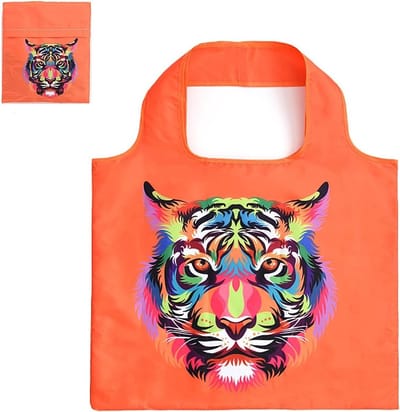 Grote Vouwbare Dierenprint Shopper, 50 x 40 cm, Herbruikbare en Scheurbestendige Tas voor Winkelen, Reizen en Uitstapjes