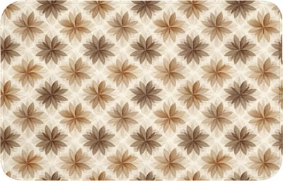 WC mat 80x50 cm - Antislip - Geografisch - Patroon - Bruin - Toiletmat - Vloermat - Douchemat - Toilet tapijt - Toiletmatten