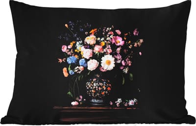 Buitenkussens - Bloemenvaas - Hout - Bloemen - Boeket - 60x40 cm - Weerbestendig
