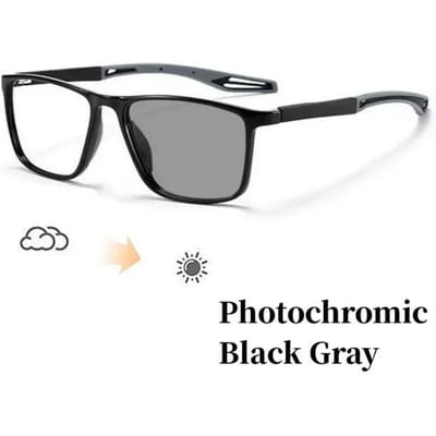 Heren Ultralicht Fotochrome Brilmontuur Myopie Brillen Dames Heren Vintage Kleurveranderende Zonnebril Oogbescherming 0 Tot -4.0 -4.0 gray