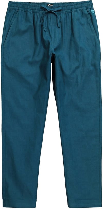STHUGE - Heren - Instapbroek van linnenmix elastische tailleband - Inktblauw - Maat XL