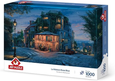 1000 Stukjes Puzzel - Het Blauwe Roze Huis - Uitdagend Legpuzzel