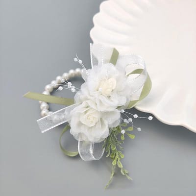 Parel Polsband Bruiloft Polsbloem Polsband Prom Bruid Bruidsmeisje Bloemen Decoratie Feestelijke Gelegenheid Accessoires