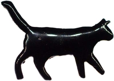 Kat Emaille Broche Pin Dier Huisdier Cat geëmailleerd zwart - Handgemaakte modesieraden I Reversspeld Knop Pins, 30 mm, Koper, zonder steen