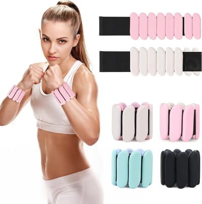 Draagbare pols- en enkelgewichten voor dames en heren, verstelbare siliconen armbanden voor wandelen, yoga en fitness, 0,9 kg