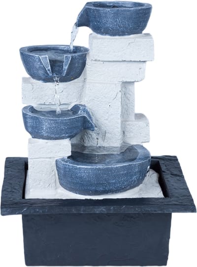 Decoratieve Binnen Fontein Waterval van Hars – Rustgevende Tafeldecoratie – 21,5 x 19,5 x 27 cm – 1,38 kg