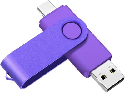 USB C Geheugenstick - OTG Pen Drive - Bestanden Delen - Dubbele Interface - 69 x 20 mm - Metaal Paars