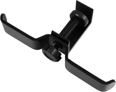 Dubbele Hoofdtelefoonhouder - Ophanghaak - Bureau Organisatie - 360 Graden Draaibaar - 19 x 9.5 cm - Zwart