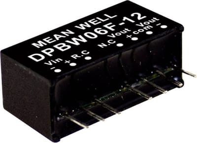 Mean Well DPBW06G-05 DC/DC-convertermodule 600 mA 6 W Aantal uitgangen: 2 x Inhoud 1 stuk(s)