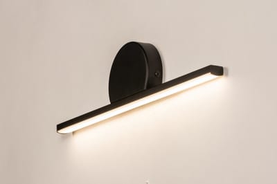 Lumidora Wandlamp 74529 - Voor binnen - AYLA - Ingebouwd LED - 5.0 Watt - 450 Lumen - 2700 Kelvin - Zwart - Metaal - Met dimmer - Badkamerlamp