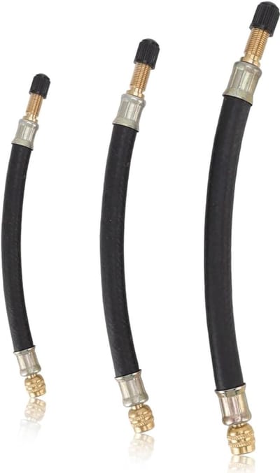 3 stuks flexibele rubberen ventieladapters met ventieldop voor auto's, vrachtwagens, motorfietsen en fietsen