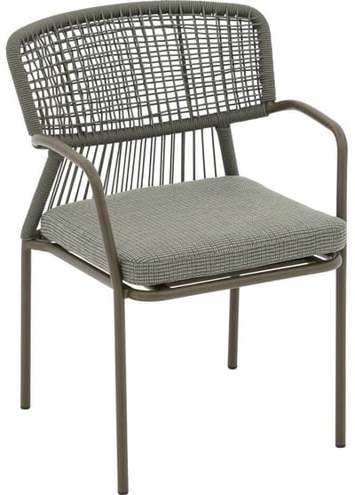 Goossens Tuinstoel Sestri - Buitenstof - groen - 60 x 84 x 61 cm - Stapelbaar