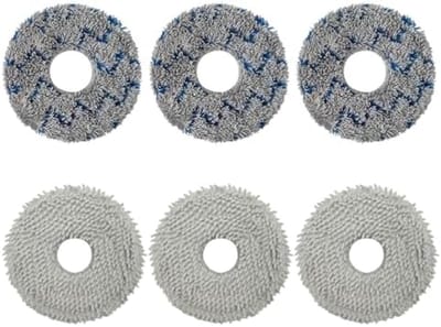 6 stuks accessoires wisdoeken voor Ecovacs Deebot T50 Pro Omni/N30 Pro Omni/T30 Pro/T30S/T20 Omni/T10 Omni/X1 Omni/X2 Omni robotstofzuiger, herbruikbare en wasbare reserveonderdelen