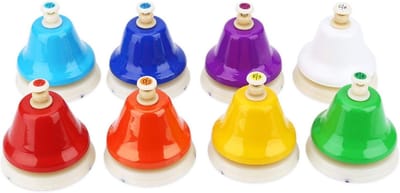 Handbellen Set - Muziek Bellen - Muziek Leren - 8 Noten Diatonisch - 3.3 x 3.1 Inch - Kleurrijk