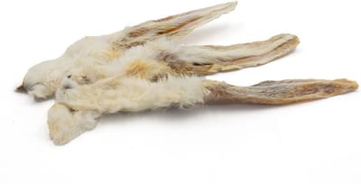 Konijnenoren met haar - Hondensnack - 500 gram - 100% Natuurlijk - Gedroogd