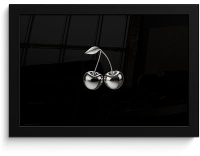 Poster in lijst - Fotolijst 30x20 cm - Posters - Kers - Luxueus - Metallic - Posterlijst zwart - Decoratie - Wanddecoratie woonkamer - Muurdecoratie slaapkamer