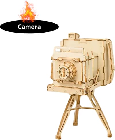Livano Bouwpakket Hout - Kinderen - Volwassenen - Bouwpakketten Volwassenen - Boot - Houten Puzzel - 3D - Camera