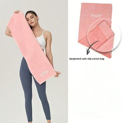 Serviette de sport pour salle de sport Serviette de sol multifonctionnelle Absorbant la sueur pour la course à pied Tapis de yoga Serviette douce absorbante pour la sueur rose