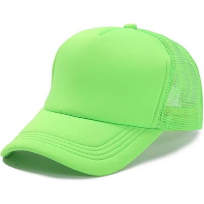 Casquette Unisexe Casquette de Baseball en Maille Unie Décontractée Casquettes Snapback Réglables pour Femmes Hommes Casquette Trucker Hip Hop Streetwear Casquette Papa green