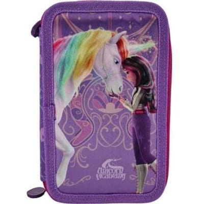 Unicorn Academy etui gevuld 3ZIP Pennenzakken en -etui's